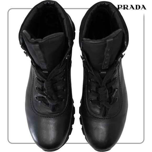 Prada Men's Leather High Top Sneaker Boots (size 11 US) - Picture 8 of 14
